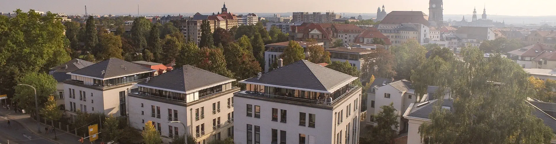 Unser Büro in Dresden bei Sonnenschein im Sommer